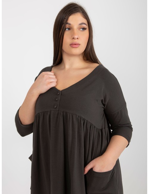 Dresowa sukienka plus size basic z kieszeniami