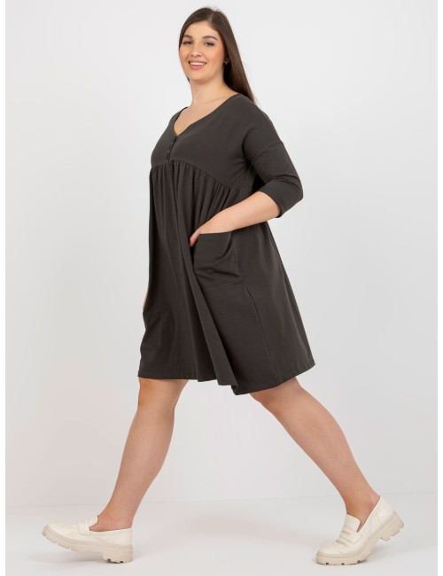 Dresowa sukienka plus size basic z kieszeniami