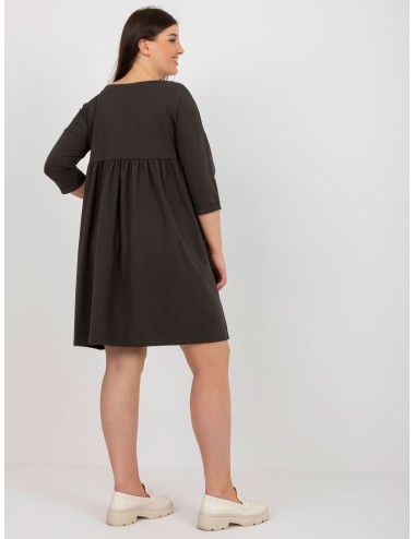 Dresowa sukienka plus size basic z kieszeniami