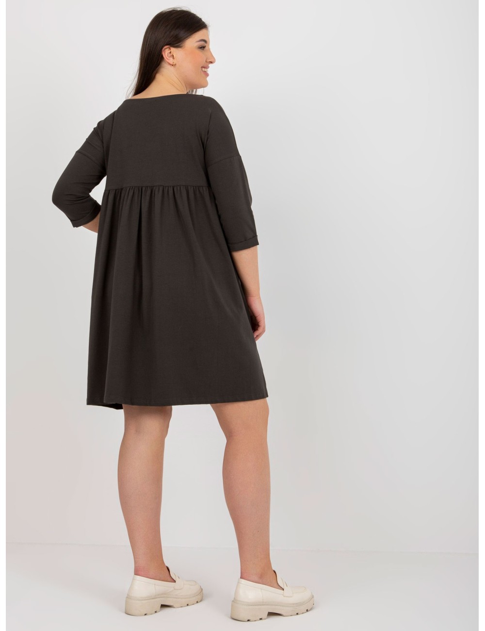 Dresowa sukienka plus size basic z kieszeniami