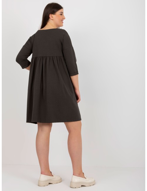 Dresowa sukienka plus size basic z kieszeniami