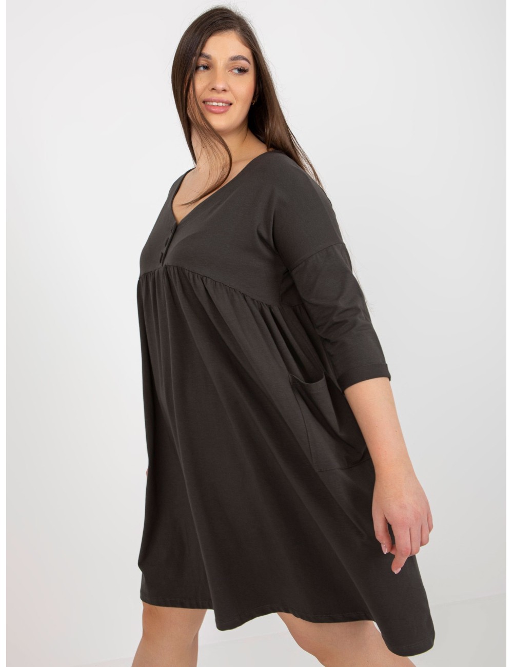 Dresowa sukienka plus size basic z kieszeniami