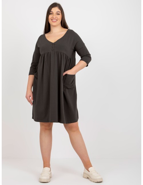 Dresowa sukienka plus size basic z kieszeniami