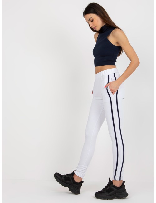 Dresowe spodnie basic z lampasami RUE PARIS