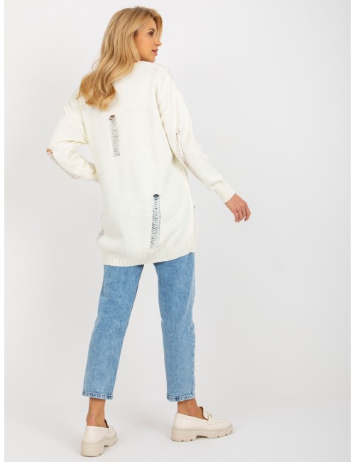 Sweter rozpinany oversize z dziurami RUE PARIS