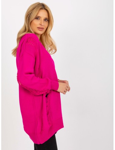 Luźny sweter rozpinany z dziurami RUE PARIS