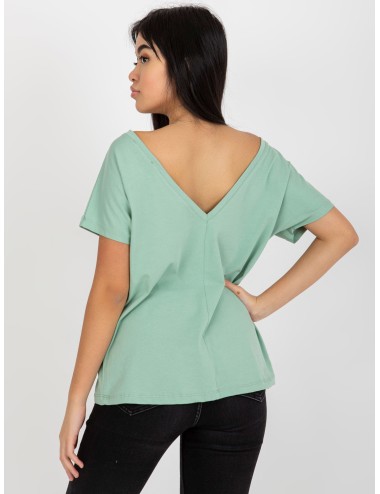 Luźny t-shirt basic z bawełny Fire