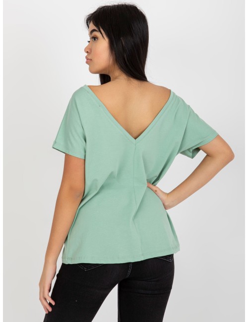 Luźny t-shirt basic z bawełny Fire