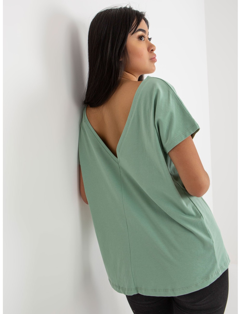 Luźny t-shirt basic z bawełny Fire