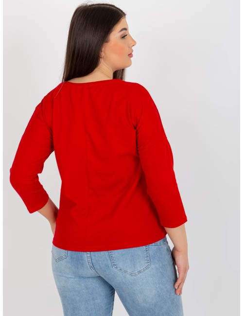 Damska bluzka plus size z napisem i dżetami