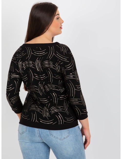 Khaki damska plus size z nadrukiem i dekoltem V