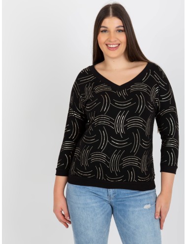 Khaki damska plus size z nadrukiem i dekoltem V