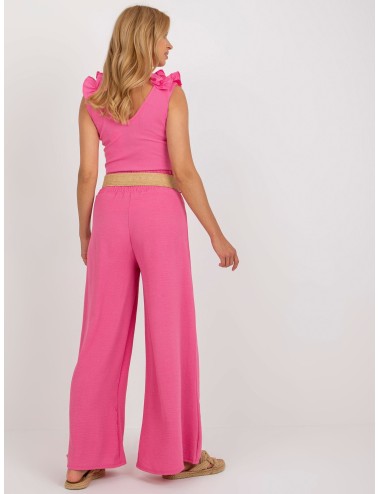 Spodnie z materiału palazzo high waist