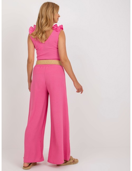 Spodnie z materiału palazzo high waist