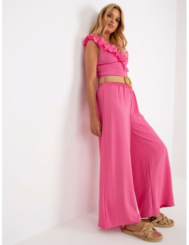 Spodnie z materiału palazzo high waist