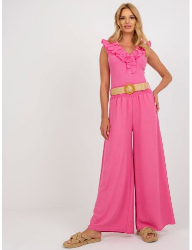 Spodnie z materiału palazzo high waist