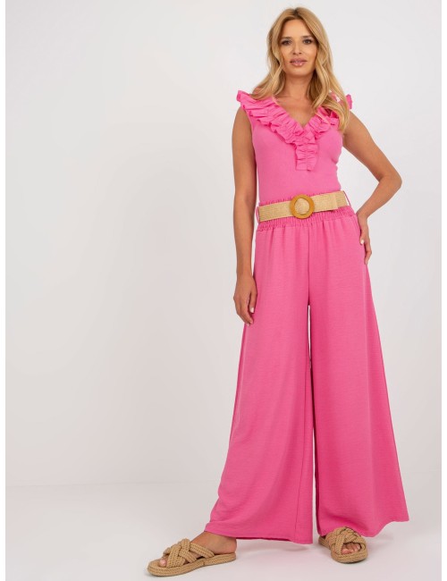Spodnie z materiału palazzo high waist