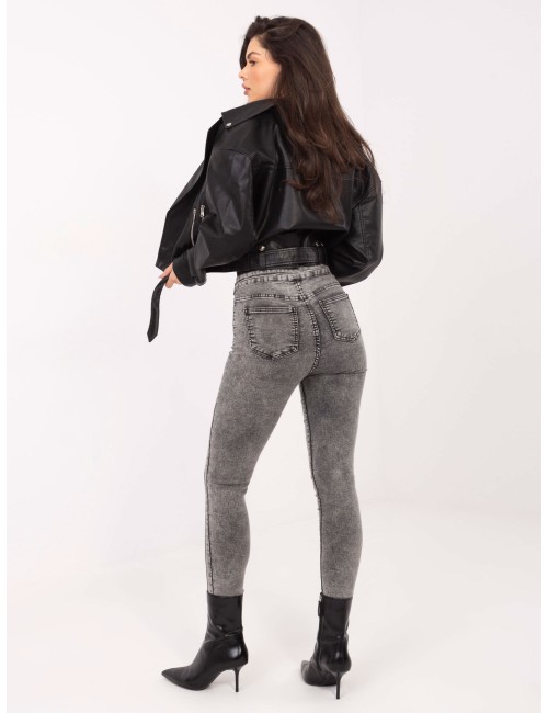 Jeansy damskie skinny z ozdobnymi guzikami