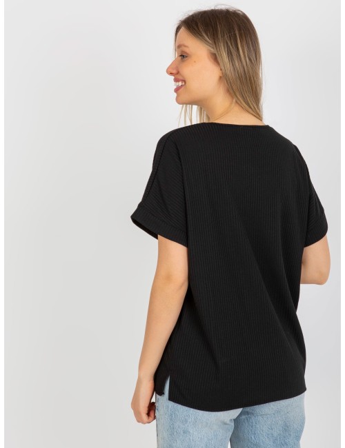 Prążkowana bluzka oversize z bawełny