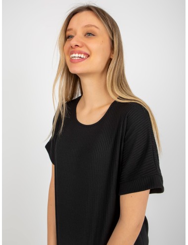 Prążkowana bluzka oversize z bawełny