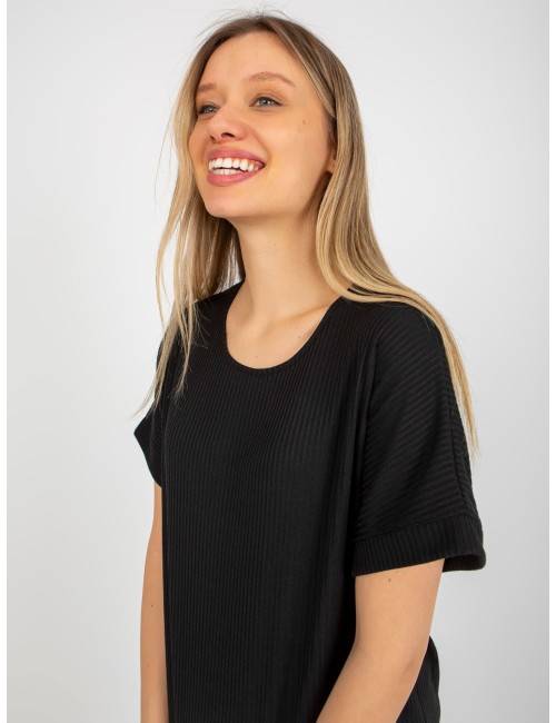 Prążkowana bluzka oversize z bawełny