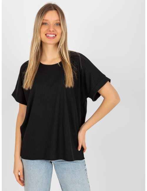 Prążkowana bluzka oversize z bawełny