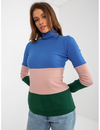 Prążkowana bluzka basic z golfem