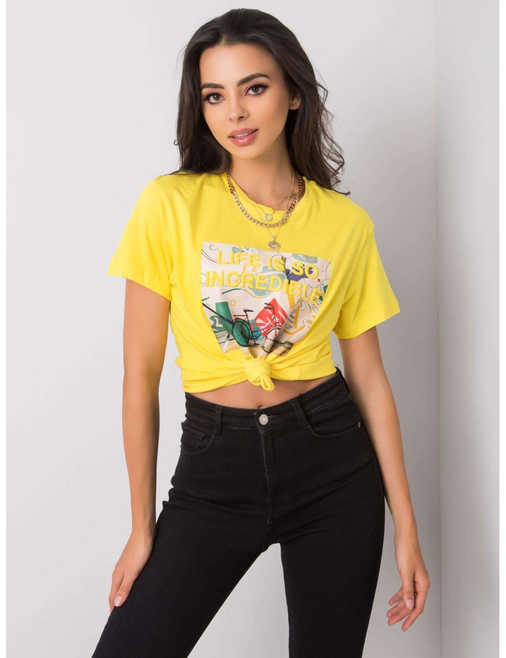 T-shirt bawełniany z napisem