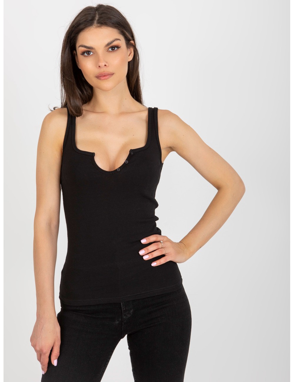 Bawełniany top basic bez rękawów