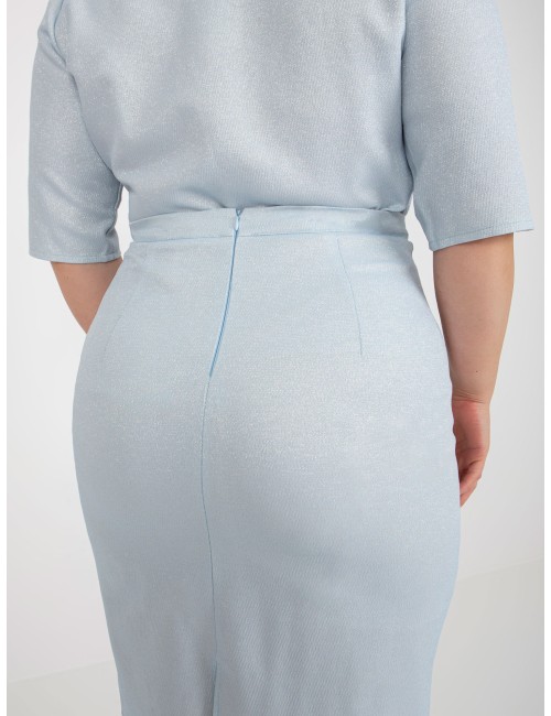 Jasnobrzoskwiniowa ołówkowa spódnica plus size