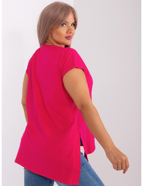 Jasnozielona bluzka basic plus size z dłuższym tyłem