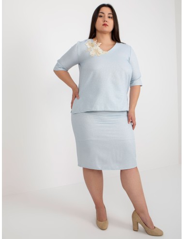 Bluzka plus size z krótkim rękawem