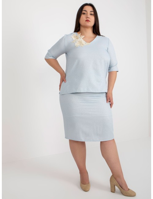 Bluzka plus size z krótkim rękawem