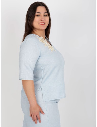 Bluzka plus size z krótkim rękawem