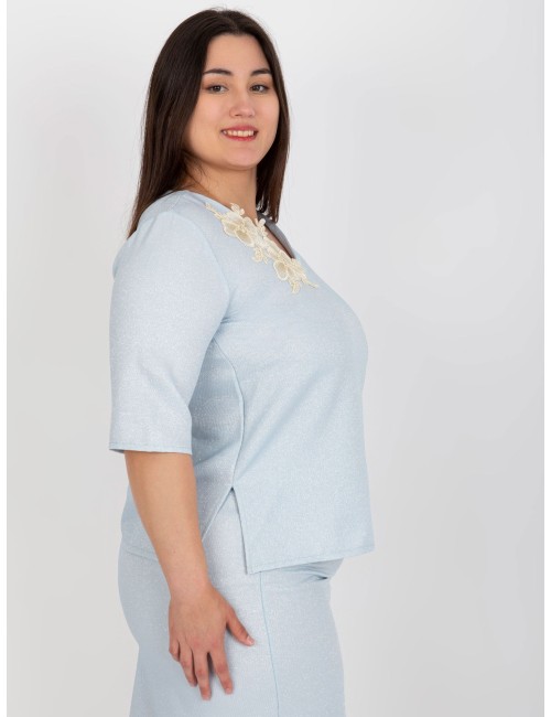 Bluzka plus size z krótkim rękawem
