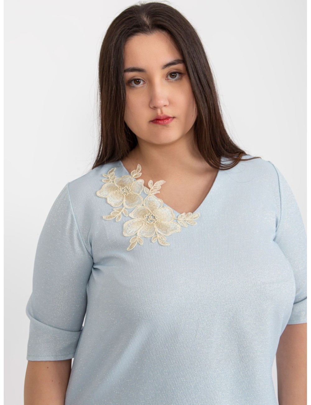 Bluzka plus size z krótkim rękawem