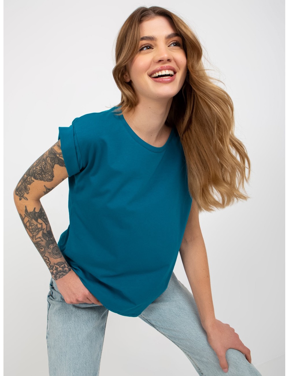 Damski t-shirt basic z bawełny Revolution