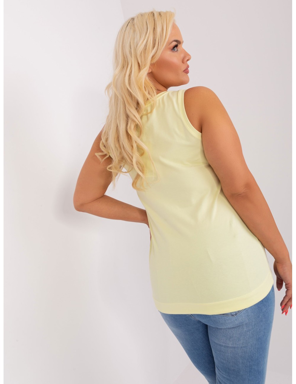Damski top plus size bez rękawów