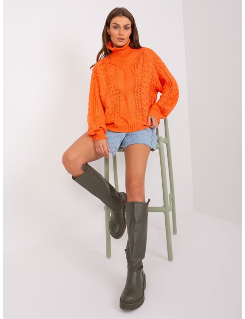 Damski sweter oversize z warkoczami