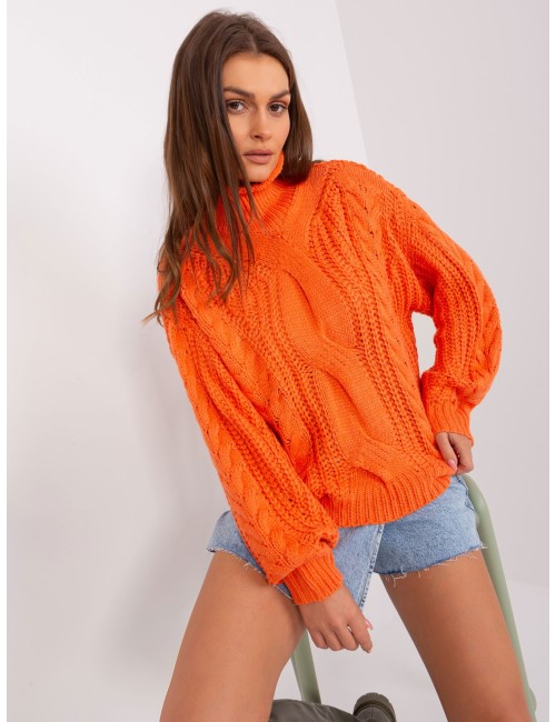 Damski sweter oversize z warkoczami