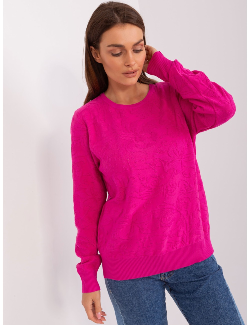 Damski sweter klasyczny z bawełną