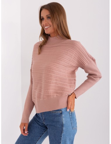 Sweter asymetryczny z warkoczami