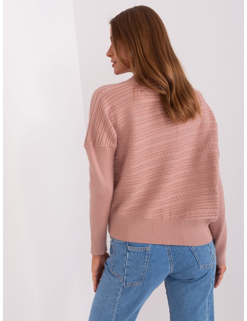 Sweter asymetryczny z warkoczami