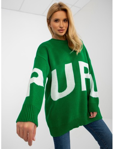 Damski sweter oversize z napisem RUE PARIS