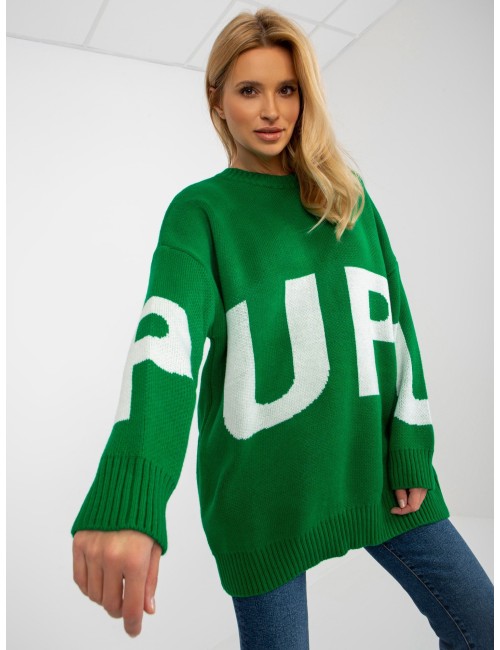 Damski sweter oversize z napisem RUE PARIS