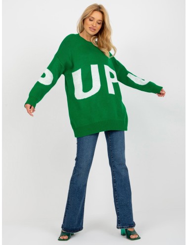 Damski sweter oversize z napisem RUE PARIS