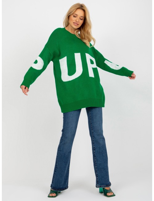 Damski sweter oversize z napisem RUE PARIS