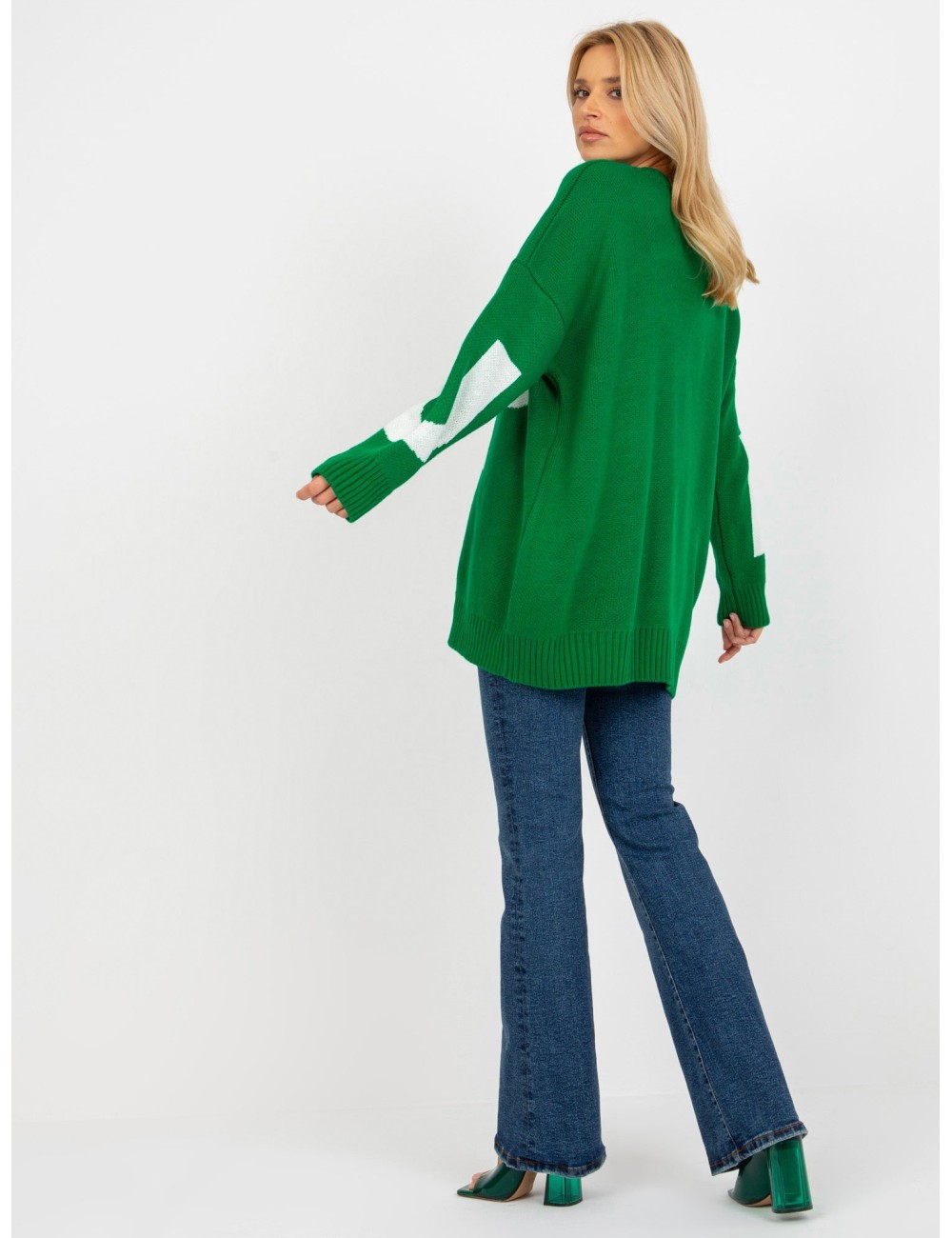 Damski sweter oversize z napisem RUE PARIS