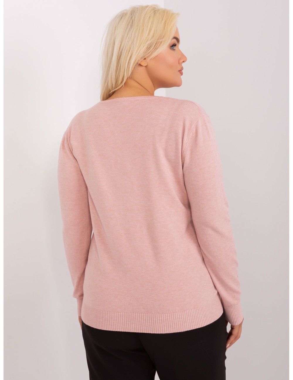 Damski sweter plus size z guzikami