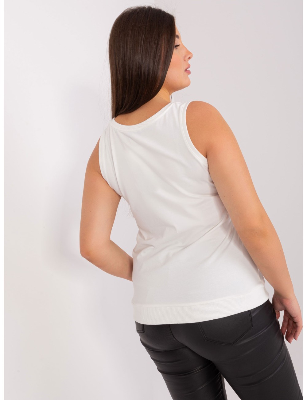Jasnozielony damski top plus size z bawełny